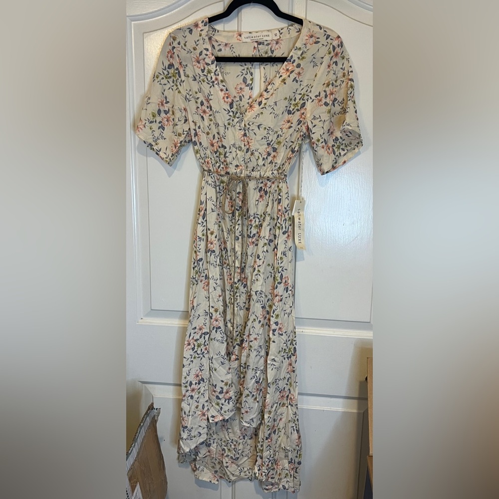Saltwater LUXE High low spring summer Flower Dress women’s XS NWT
